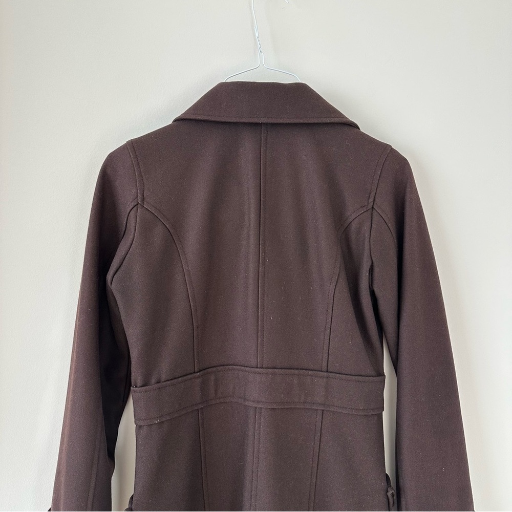 Tulle Anthropologie Vintage Peacoat Brown Coat Retro Patterned Winter Outerwear - Picture 7 of 16